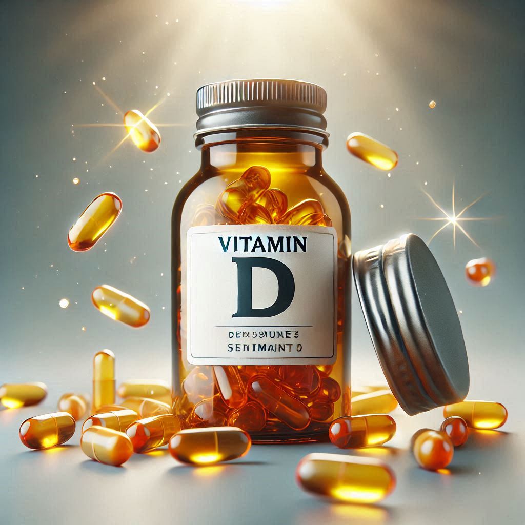 Imagem de um frasco de vitamina D