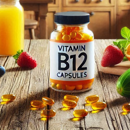 Imagem de um frasco de vitamina B12
